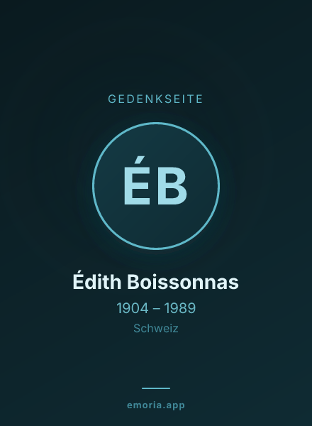 Gedenkportrait von Édith Boissonnas
