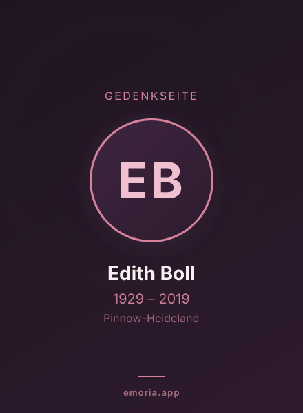 Gedenkportrait von Edith Boll