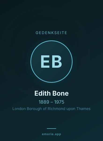 Gedenkportrait von Edith Bone
