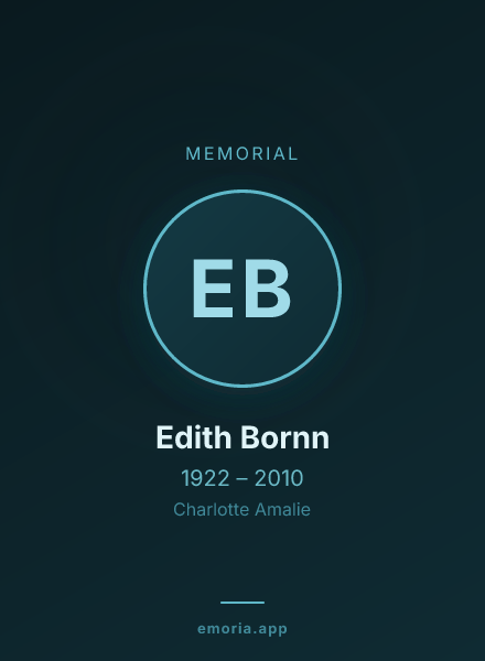 Memorial portrait of Edith Bornn