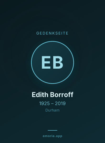Gedenkportrait von Edith Borroff
