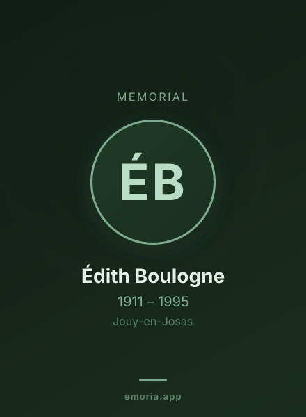 Memorial portrait of Édith Boulogne