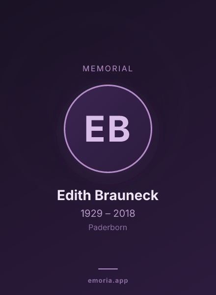 Memorial portrait of Edith Brauneck