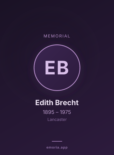 Memorial portrait of Edith Brecht