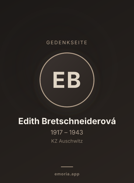 Gedenkportrait von Edith Bretschneiderová