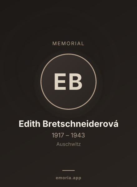 Memorial portrait of Edith Bretschneiderová
