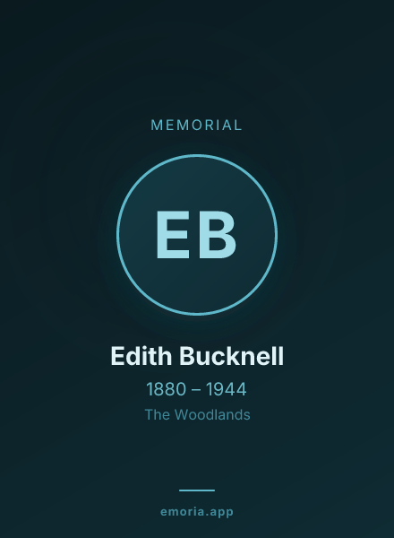 Memorial portrait of Edith Bucknell
