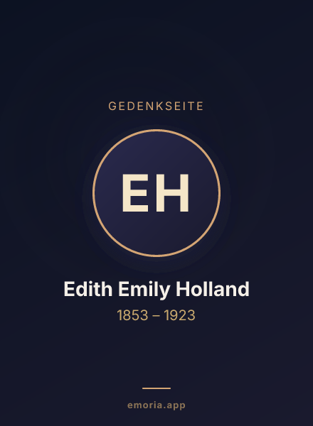 Gedenkportrait von Edith Emily Holland