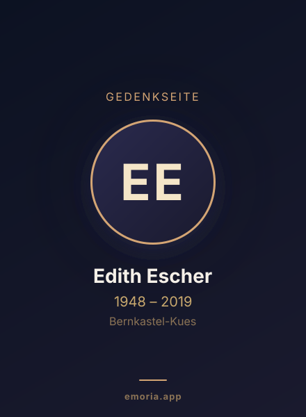 Gedenkportrait von Edith Escher
