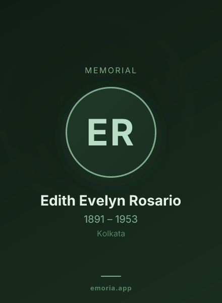Memorial portrait of Edith Evelyn Rosario
