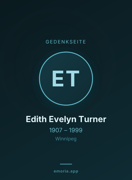Gedenkportrait von Edith Evelyn Turner
