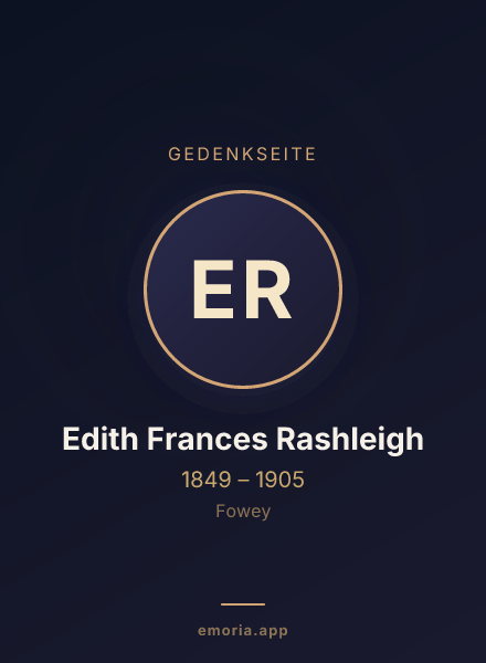 Gedenkportrait von Edith Frances Rashleigh