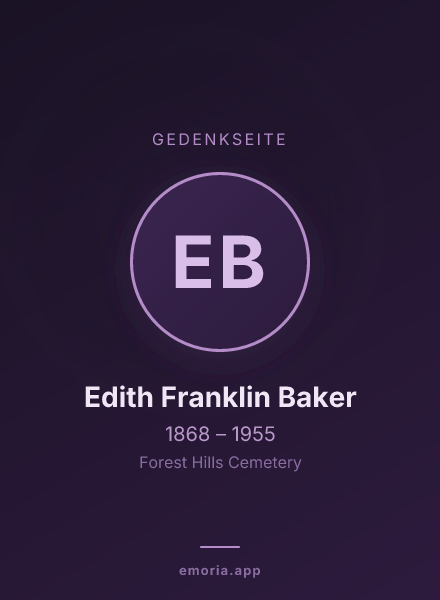 Gedenkportrait von Edith Franklin Baker