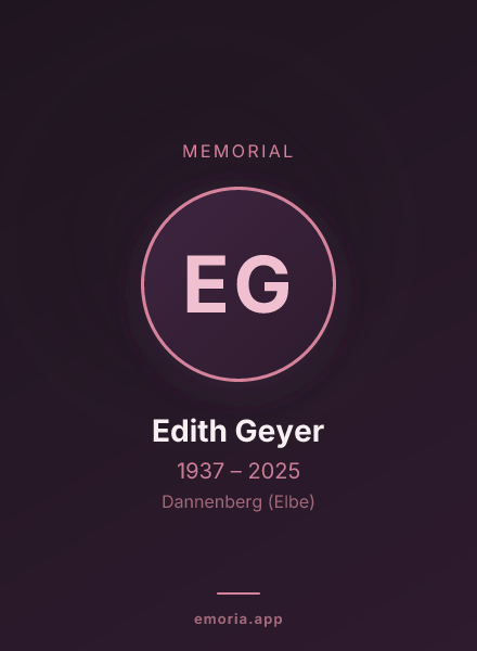 Memorial portrait of Edith Geyer