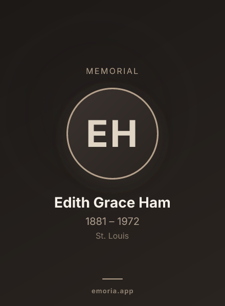 Memorial portrait of Edith Grace Ham