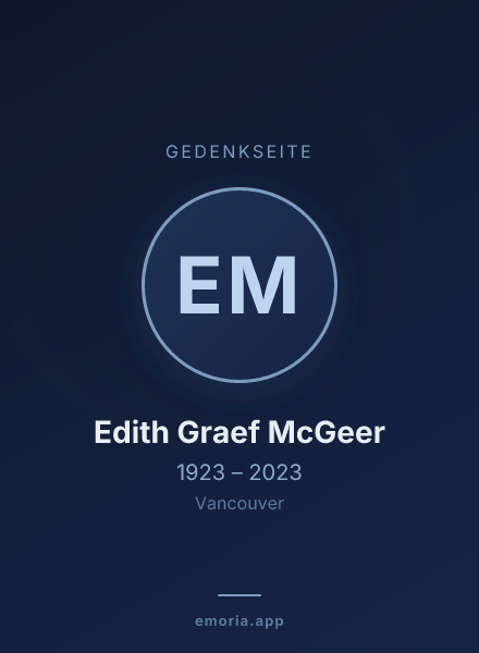 Gedenkportrait von Edith Graef McGeer