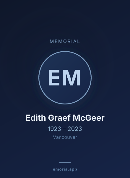 Memorial portrait of Edith Graef McGeer