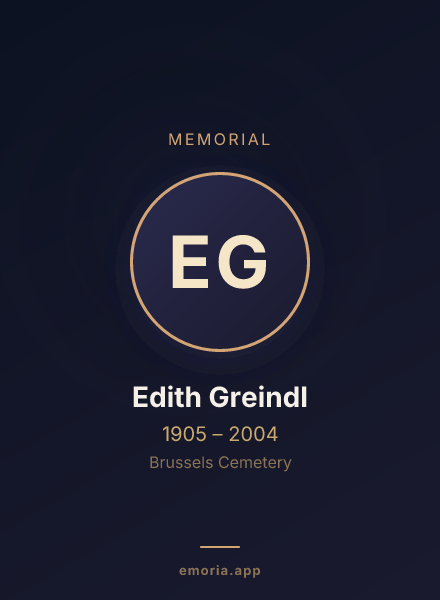 Memorial portrait of Edith Greindl