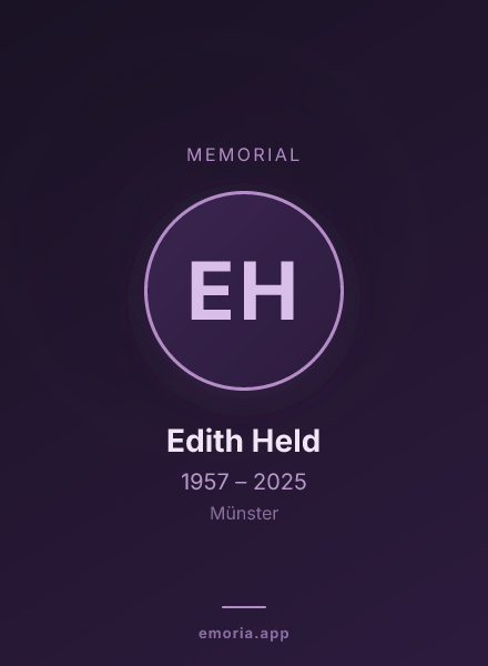 Memorial portrait of Edith Held