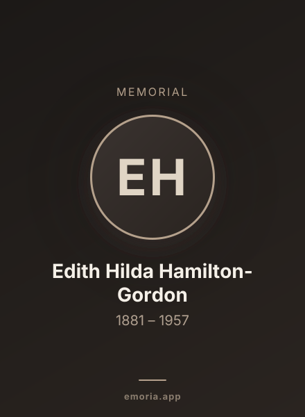 Memorial portrait of Edith Hilda Hamilton-Gordon