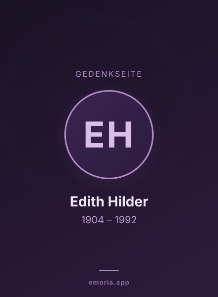 Gedenkportrait von Edith Hilder