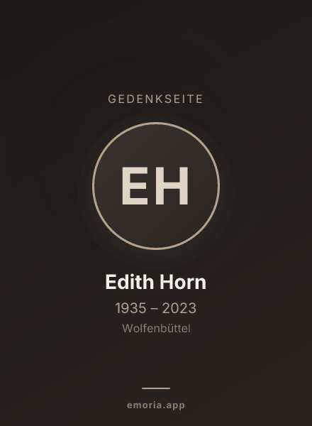 Gedenkportrait von Edith Horn