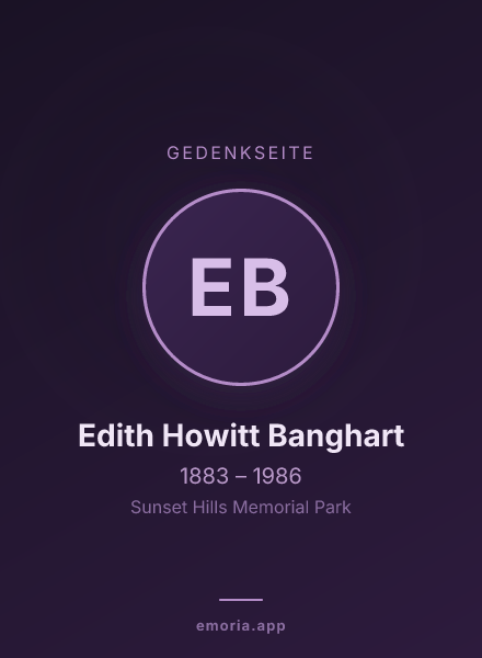 Gedenkportrait von Edith Howitt Banghart