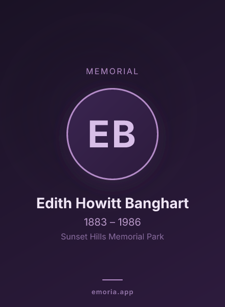 Memorial portrait of Edith Howitt Banghart