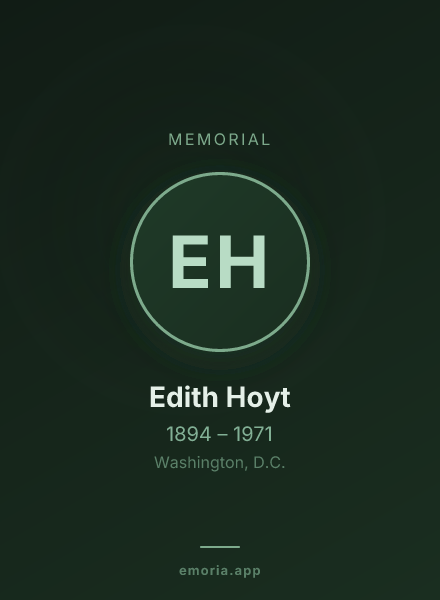 Memorial portrait of Edith Hoyt
