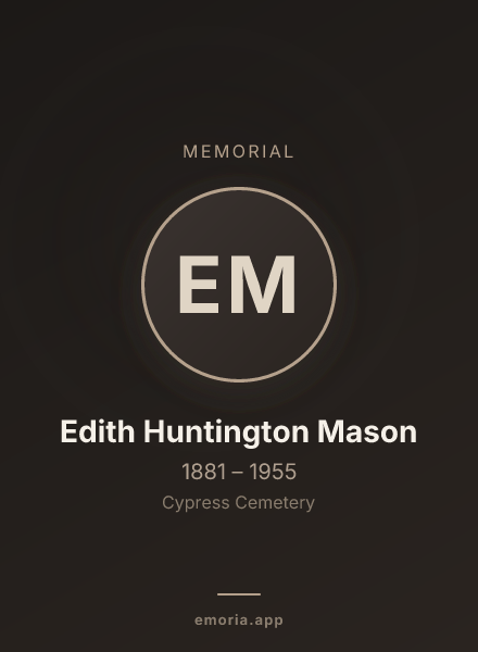 Memorial portrait of Edith Huntington Mason