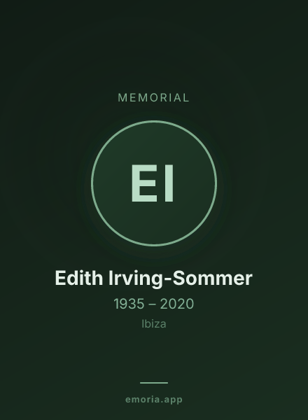 Memorial portrait of Edith Irving-Sommer