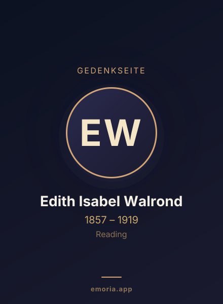 Gedenkportrait von Edith Isabel Walrond