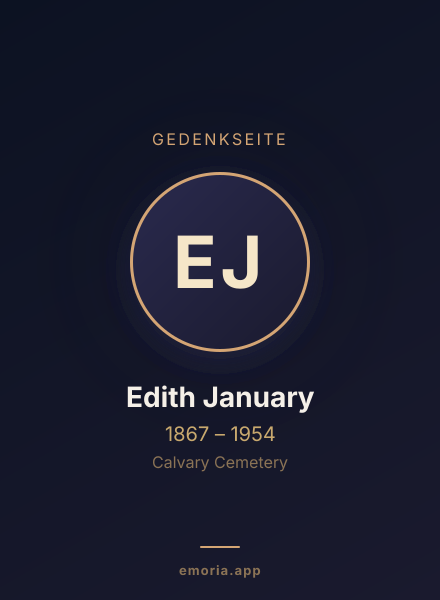 Gedenkportrait von Edith January