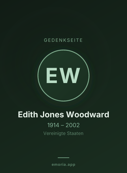 Gedenkportrait von Edith Jones Woodward