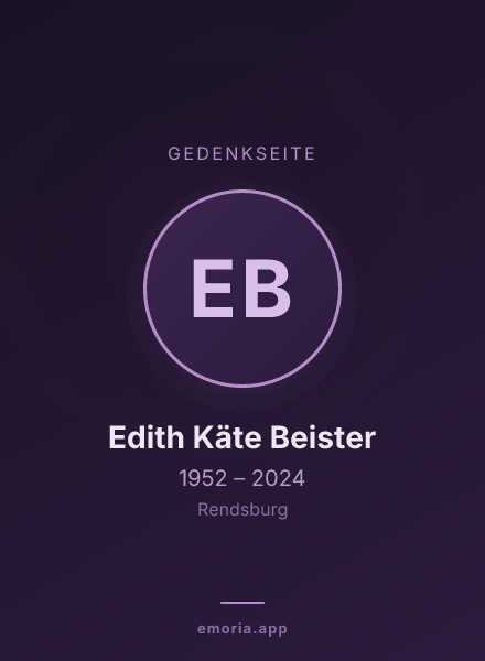 Gedenkportrait von Edith Käte Beister
