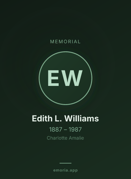 Memorial portrait of Edith L. Williams