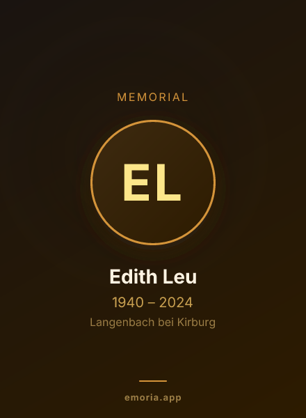 Memorial portrait of Edith Leu