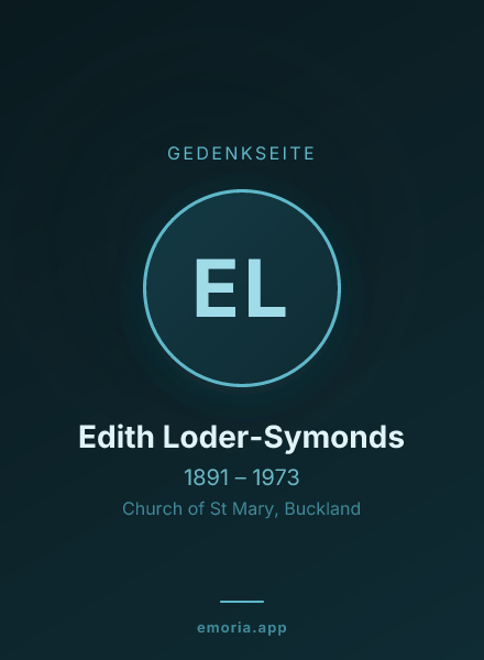 Gedenkportrait von Edith Loder-Symonds