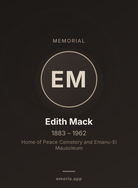 Memorial portrait of Edith Mack