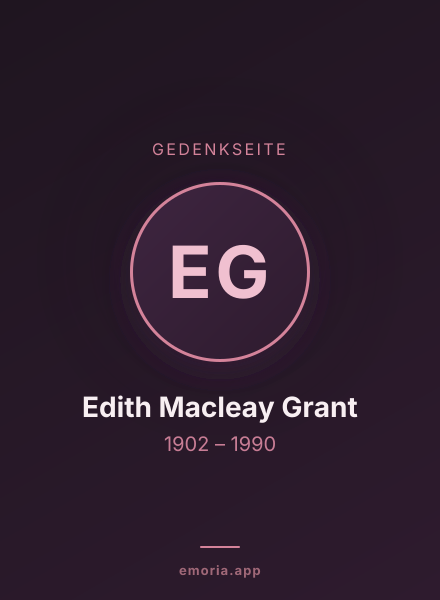 Gedenkportrait von Edith Macleay Grant