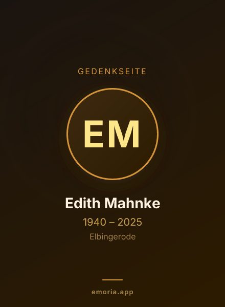 Gedenkportrait von Edith Mahnke