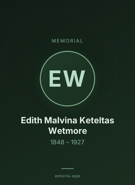 Memorial portrait of Edith Malvina Keteltas Wetmore