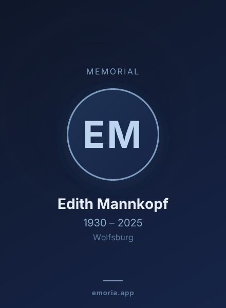 Memorial portrait of Edith Mannkopf