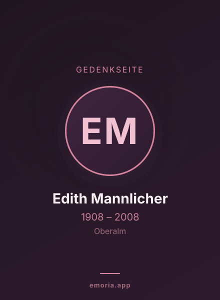 Gedenkportrait von Edith Mannlicher