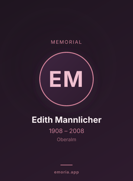 Memorial portrait of Edith Mannlicher