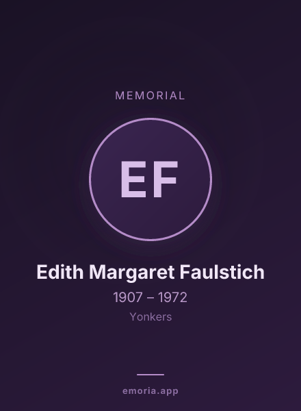 Memorial portrait of Edith Margaret Faulstich