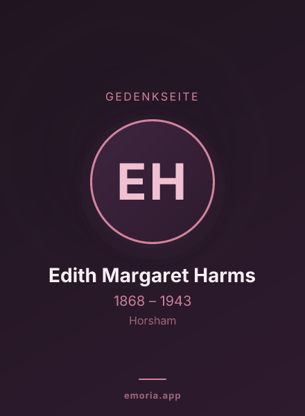 Gedenkportrait von Edith Margaret Harms