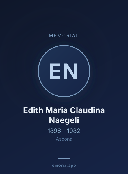 Memorial portrait of Edith Maria Claudina Naegeli