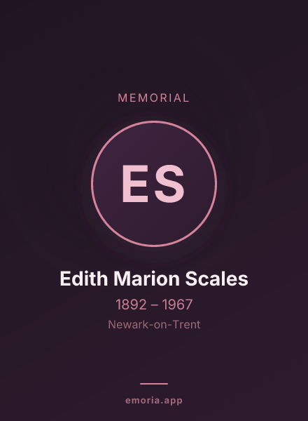 Memorial portrait of Edith Marion Scales