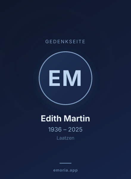 Gedenkportrait von Edith Martin